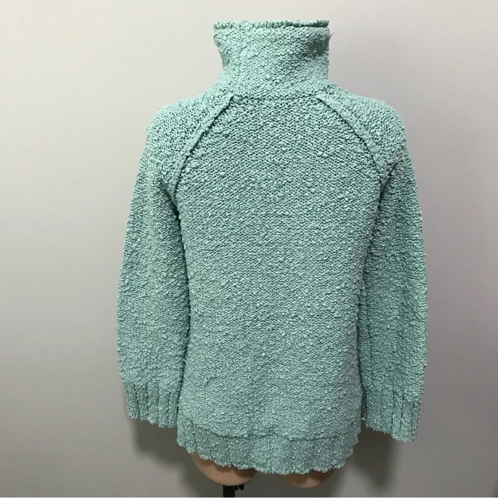 Moth Anthropologie Popcorn Mock Neck Boucle Sweater Small Womens Blue